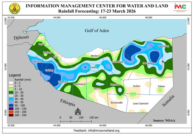 SOMALILAND WEEKLY WEATHER FORECAST Valid from 17 to 23 March 2026