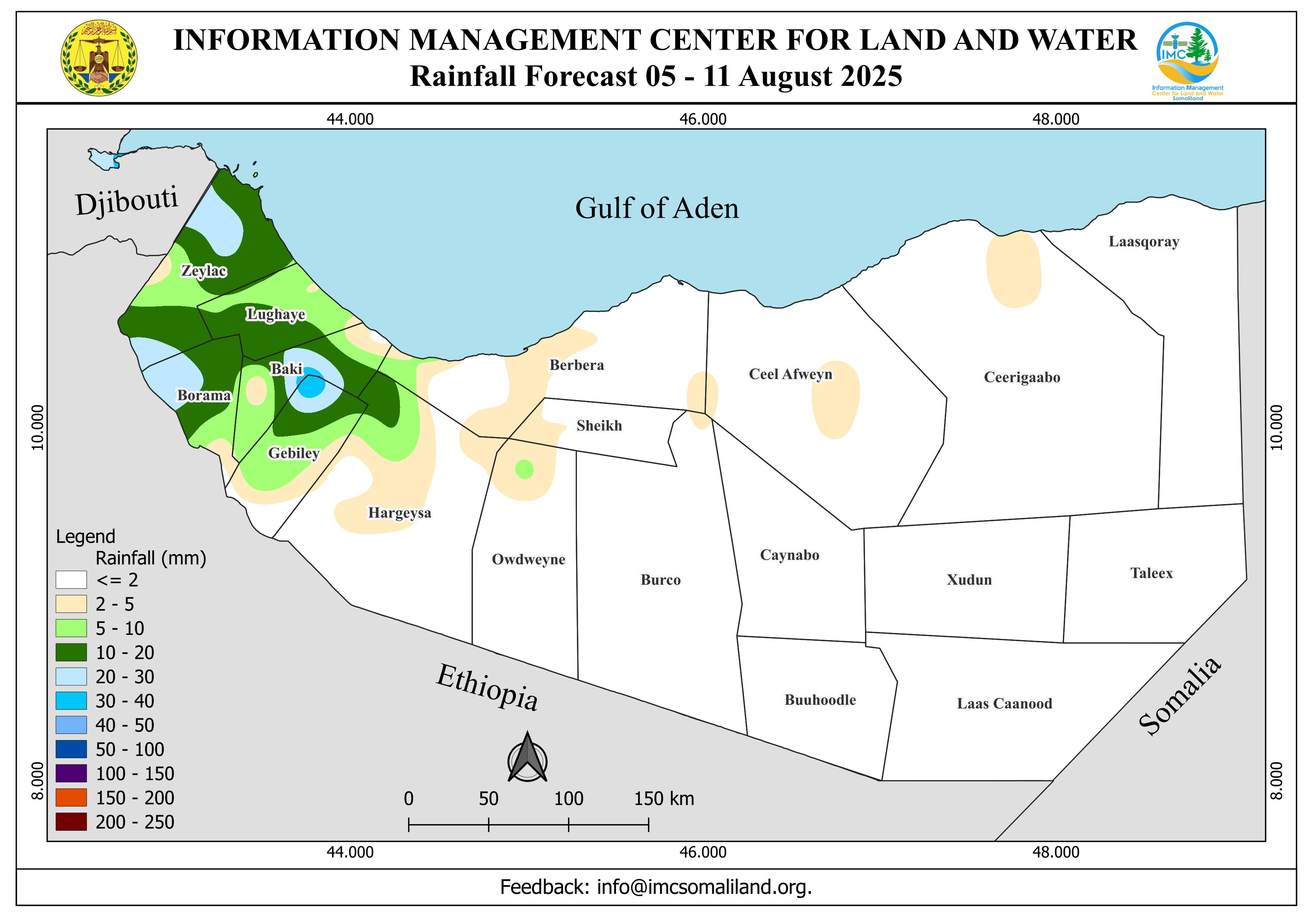 SOMALILAND WEEKLY WEATHER FORECAST Valid from 5 to 11 August 2025