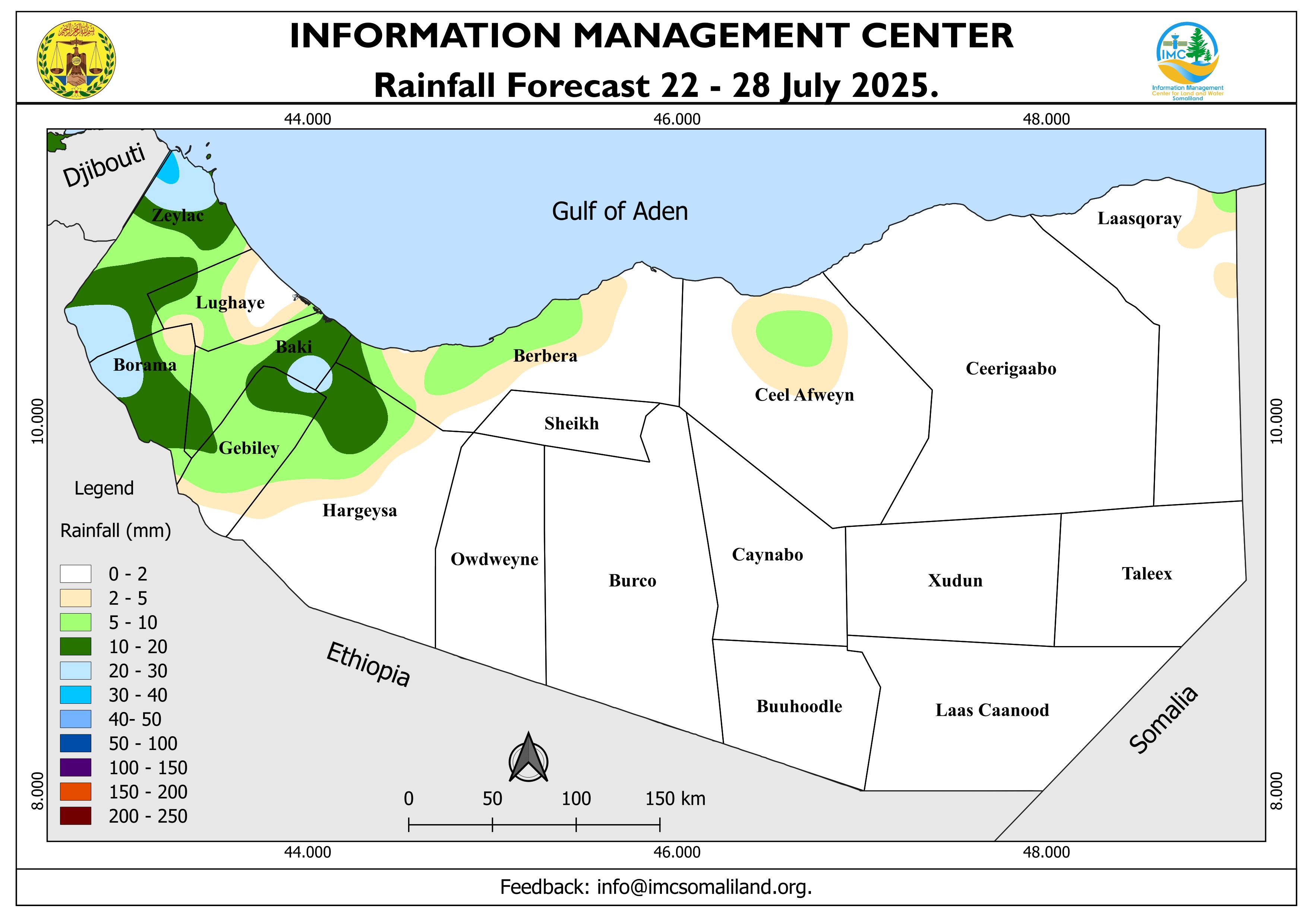 SOMALILAND WEEKLY WEATHER FORECAST  Valid from 22 to 28 July 2025