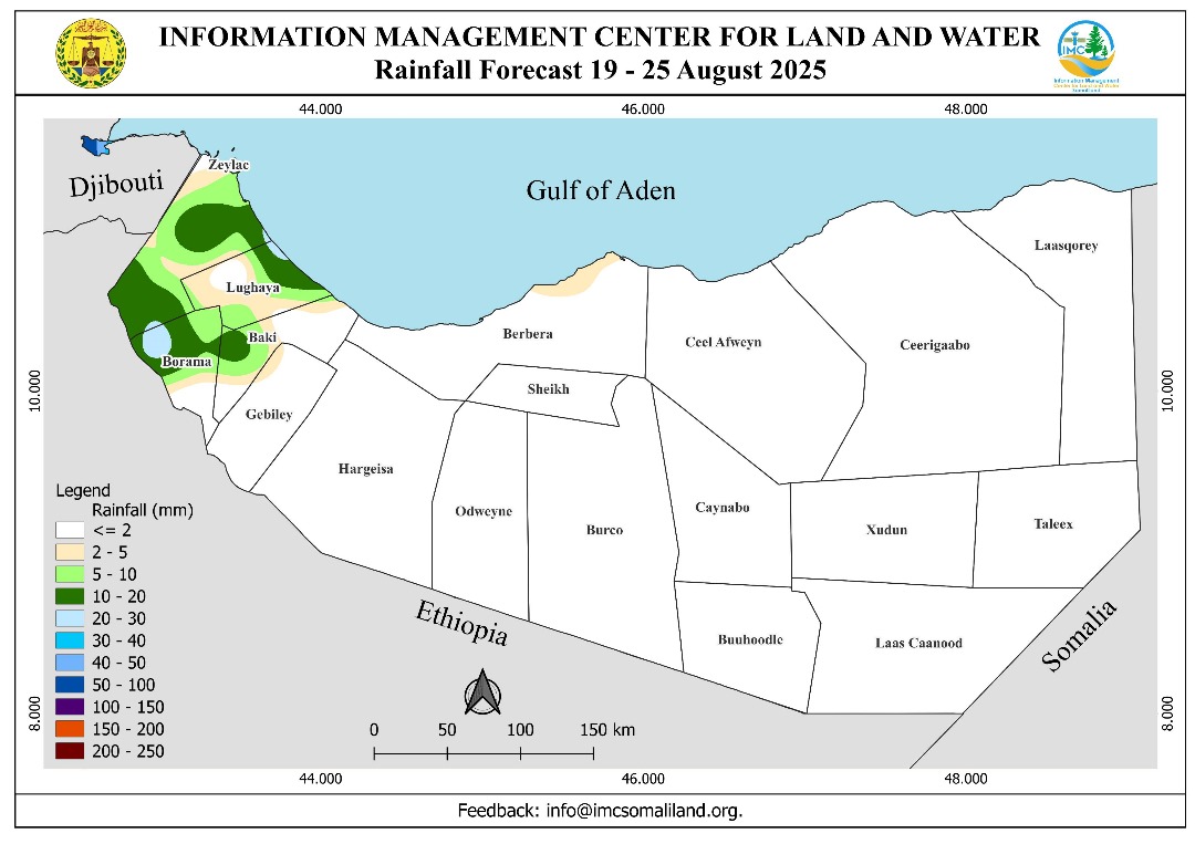 SOMALILAND WEEKLY WEATHER FORECAST Valid from 19 to 25 August 2025