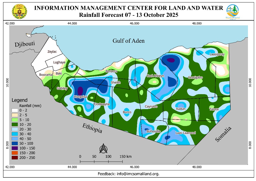 SOMALILAND WEEKLY WEATHER FORECAST  Valid from 7 to 13 October 2025