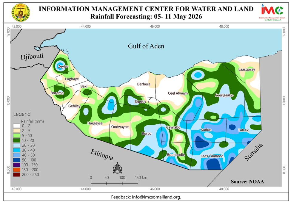 Somaliland Weekly Weather Forecast | 05–11 May 2026